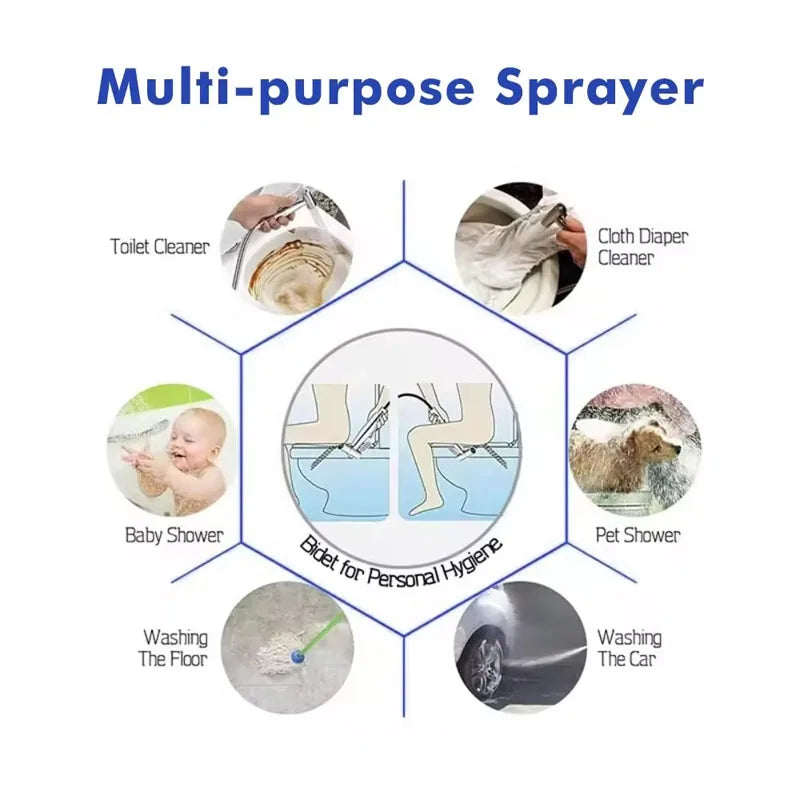 Portable Bidet Toilet Sprayer Stainless Steel Hand Held Spray Toilet Shower Wc Dual Control Angle Valve Bathroom Accessories Oasis Select