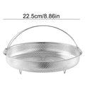 Stainless Steel Food Steamer Basket Food Steaming Basket Multifunctional Rice Sieve with Handle Steam Basket for Cooking Tools Oasis Select Light Grey