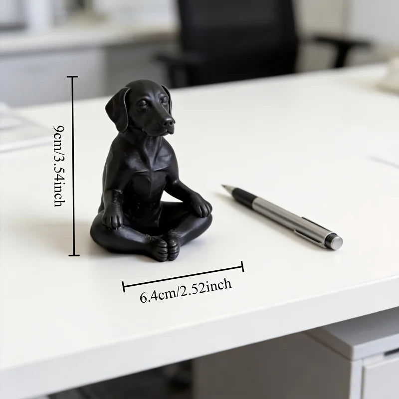 Yoga Meditating Dog Miniature Figurine 3D Printed Home Yoga Pose Labrador Desk Handicraft Ornament Home Office Bedroom Zen Decor Oasis Select Meditation Dog 2