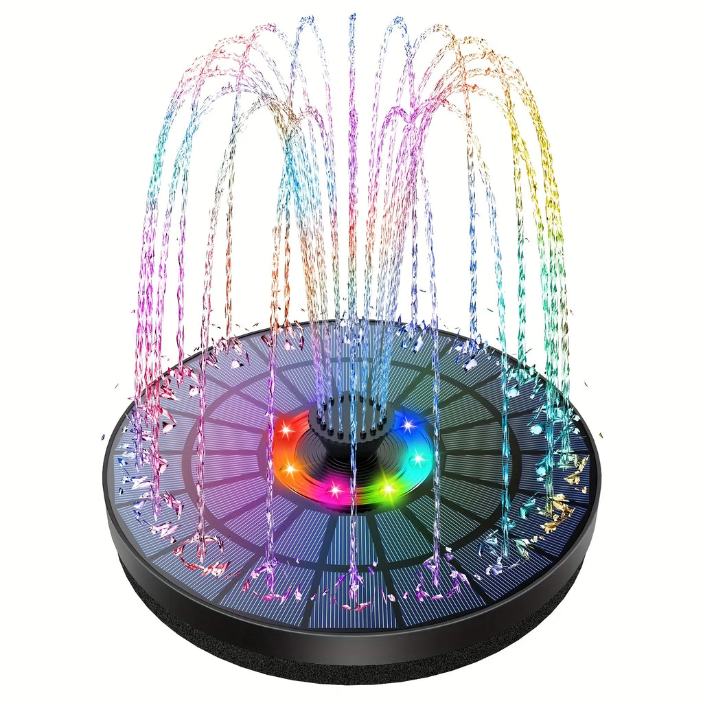 5.5W LED Solar Fountain Pump with Lights, for Bird Bath/Pool DIY Solar Water Fountain with Battery for Outdoor Garden Decoration Oasis Select 5.5W-LED