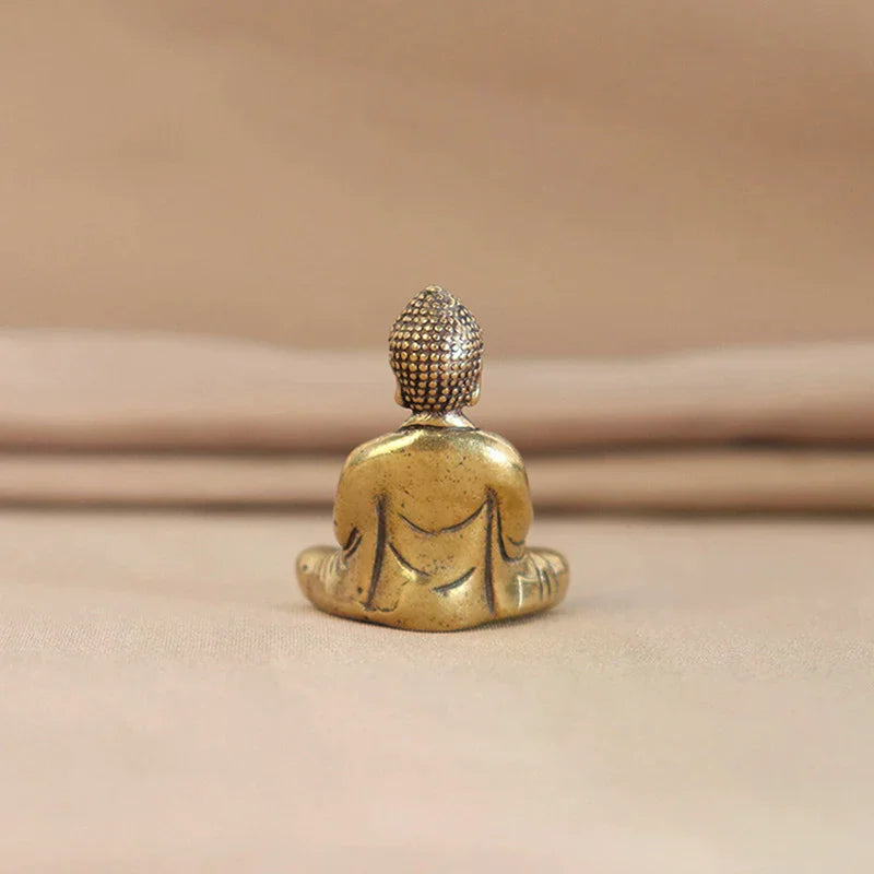 Mini Solid Copper Sakyamuni Buddha Statue Ornament Miniature Figurines Oasis Select