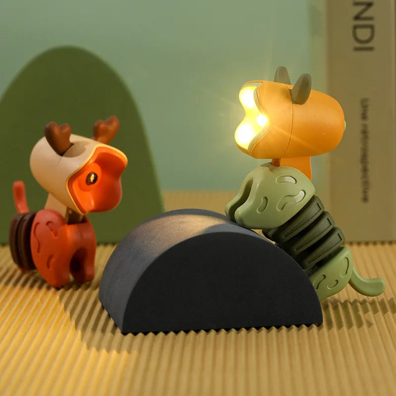 LED Night Light Mini Folding Desk Lamp Cute Pet Lights Dog Deer Portable Night Light Student Living Room Decor Gift Oasis Select
