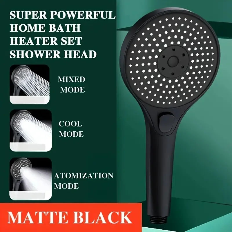 3-Speed High-Pressure Shower Head Set | Large Panel, Water Saving