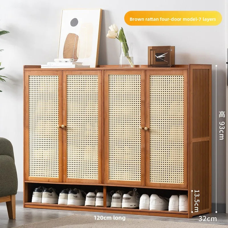 Shoe rack at the door of the household, storage artifact, space-saving simple interior, good-looking and dustproof dormitory Oasis Select Four doors and 7th