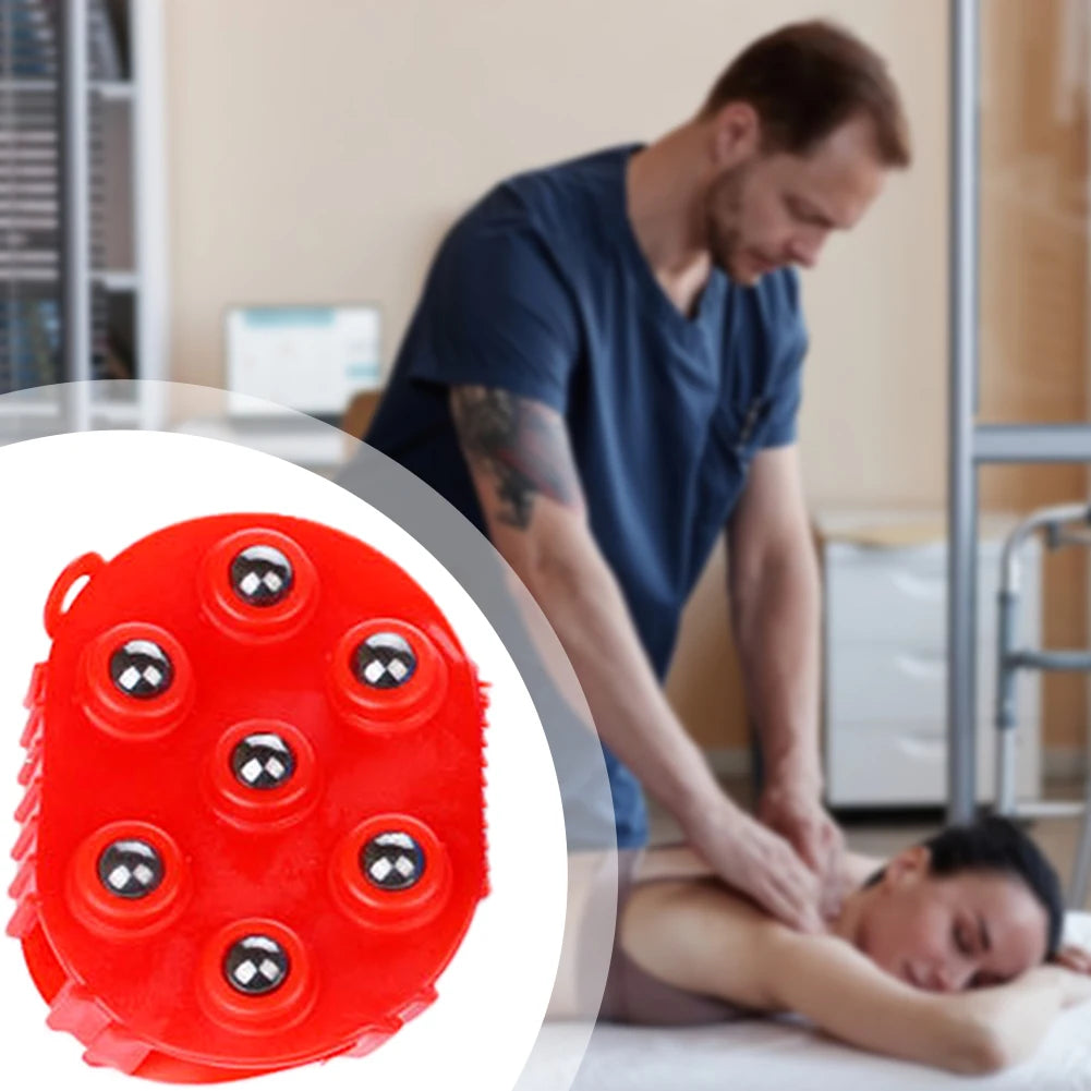 Silicone 7-Ball Roller Massager Glove | 360° Rotating Handheld