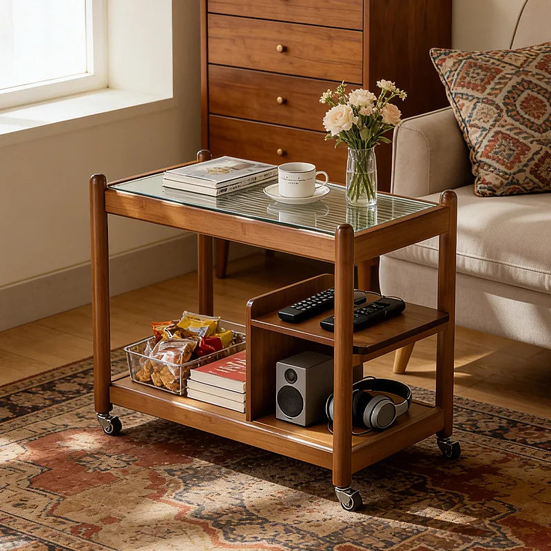 Medieval removable trolley storage rack, bedside table, living room, sofa side, tea table, food storage rack Oasis Select