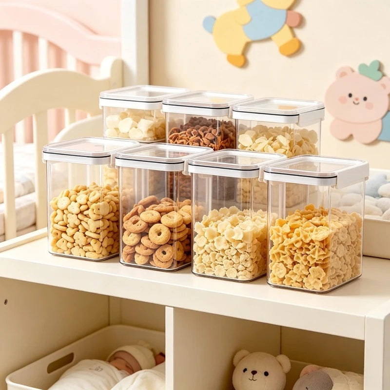 1pcs Food Grade Hanging Airtight Grain Storage Box Transparent Rectangular Moisture Proof Fresh-Keeping Container Oasis Select