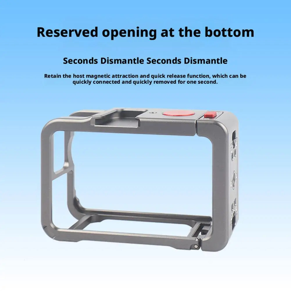 DJI Action 6 Aluminum Cage Frame | Cold Shoe & Quick Release