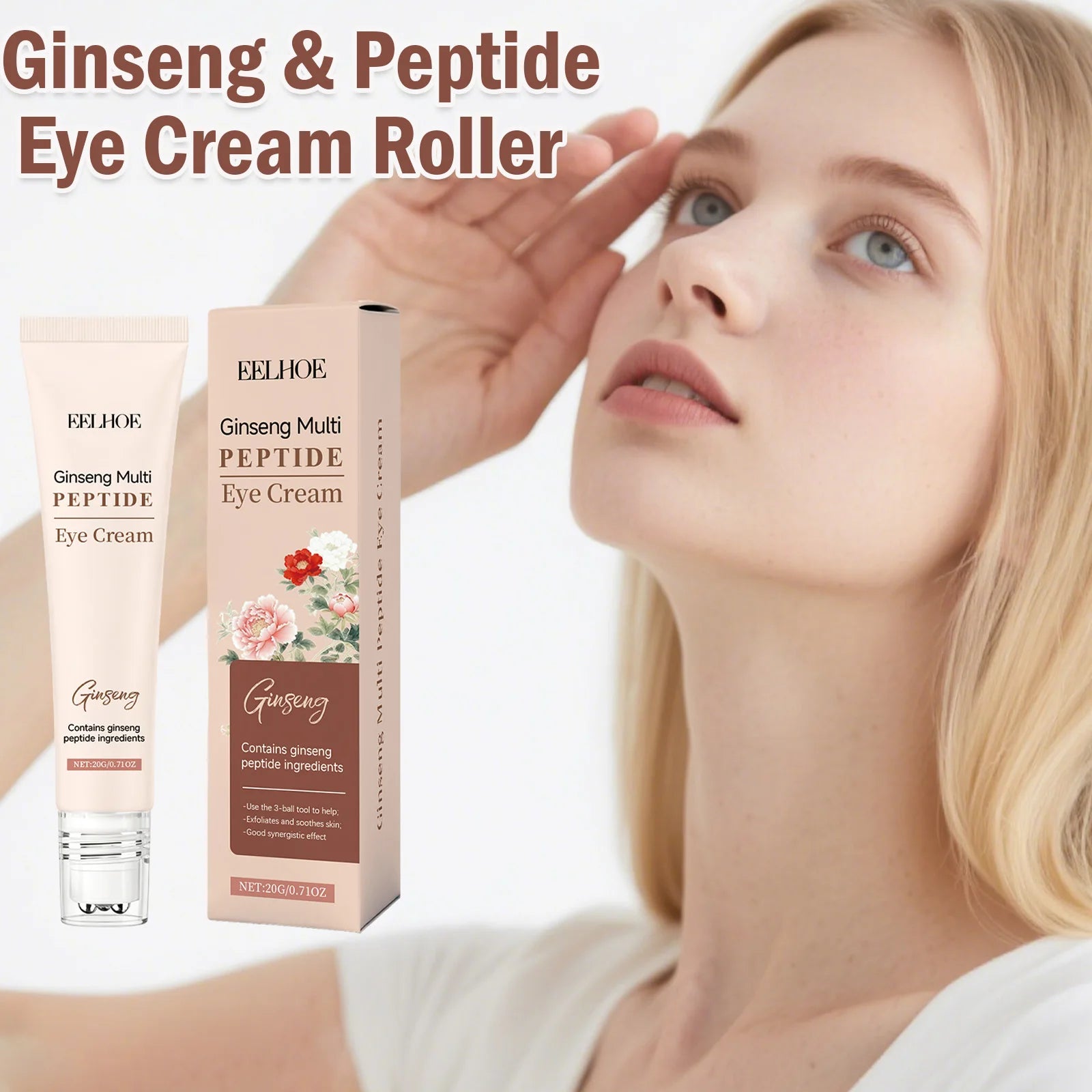 Eelhoe Ginseng Roller Eye Cream – Anti-Aging Dark Circles Roller Eye Cream Oasis Select
