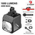 X-TIGER 1600 LM Bicycle Light High Low Beam Night Riding Headlight GoPro Hanging Wireless Remote Control MTB Road Bicycle Lights Oasis Select Front and Rear Lamp