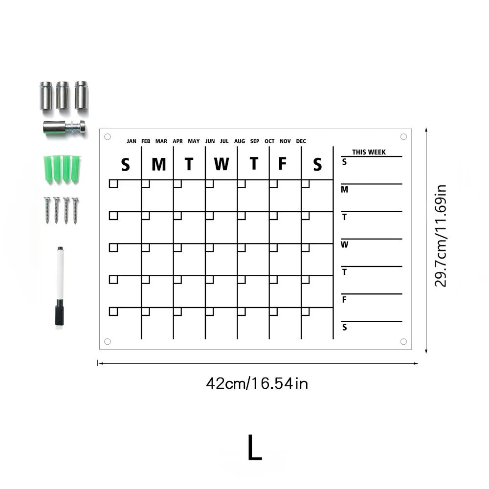 Acrylic UV printed calendar table study wall weekly plan can be erased itinerary Oasis Select TYU042-L