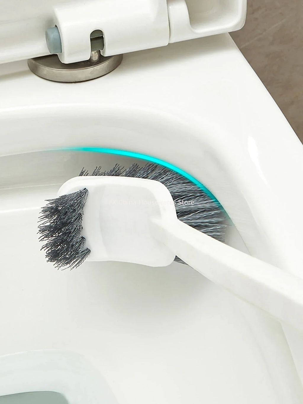 Long Handle Toilet Brush with Suction Cup, Double-Sided Elbow Design, No Dead Corners, Wall Mounted, for Squatting Sink Oasis Select