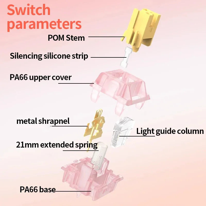 Outemu Silent Peach & Lemon V3 5-Pin Mechanical Switches Mechanical Keyboard Switch Oasis Select