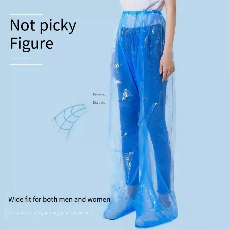 1/6 Pcs Disposable Raincoat Pants Portable Splash Proof Split Raincoat Outdoor Travel Drifting Cycling Feet-wrapped Rain Pants Oasis Select
