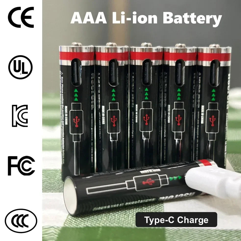 2026 New 1.5V AAA Rechargeable Li-Ion Battery 8000mAh Type-C Fast Charging for Smart Home, Toys, Shavers, Mouse, Flashlights Oasis Select
