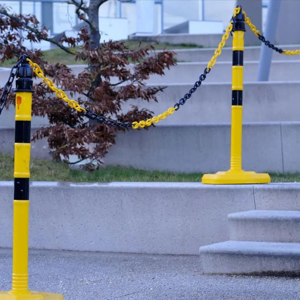 5m Security Barrier Chain Red and White Black and Yellow Traffic Chain Barrier Link Plastic 6mm/8mm/10mm Crowd Control Barrier Oasis Select