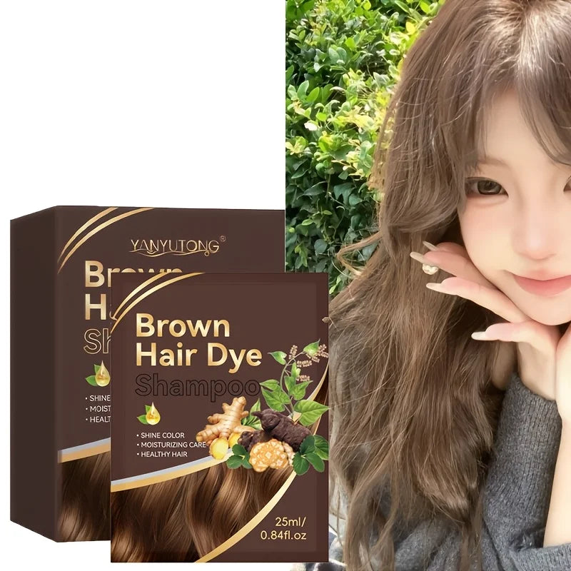 Bag of 3-in-1 Instant Hair Color Shampoo, DIY Hair Color Herbal Color Treatment, 25ml Hair Color Sachet Oasis Select