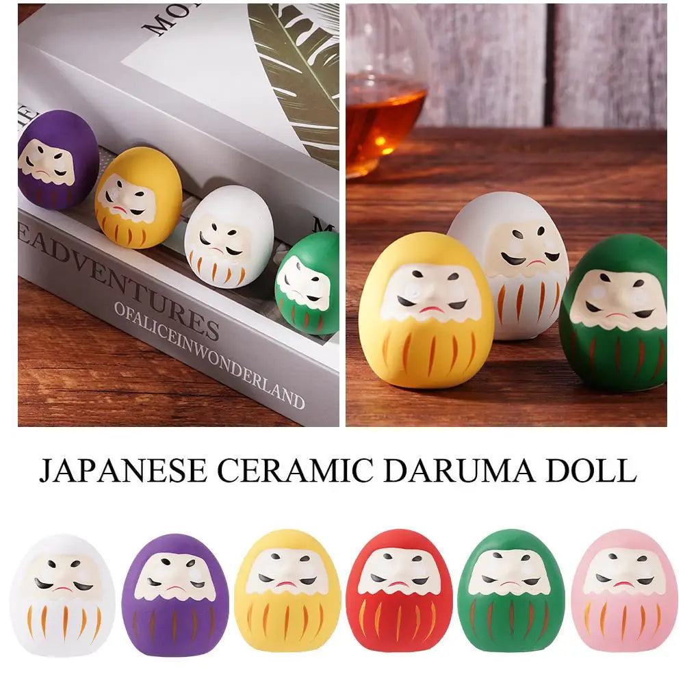 Japanese Ceramic Daruma Doll – Lucky Charm Fortune Ornament