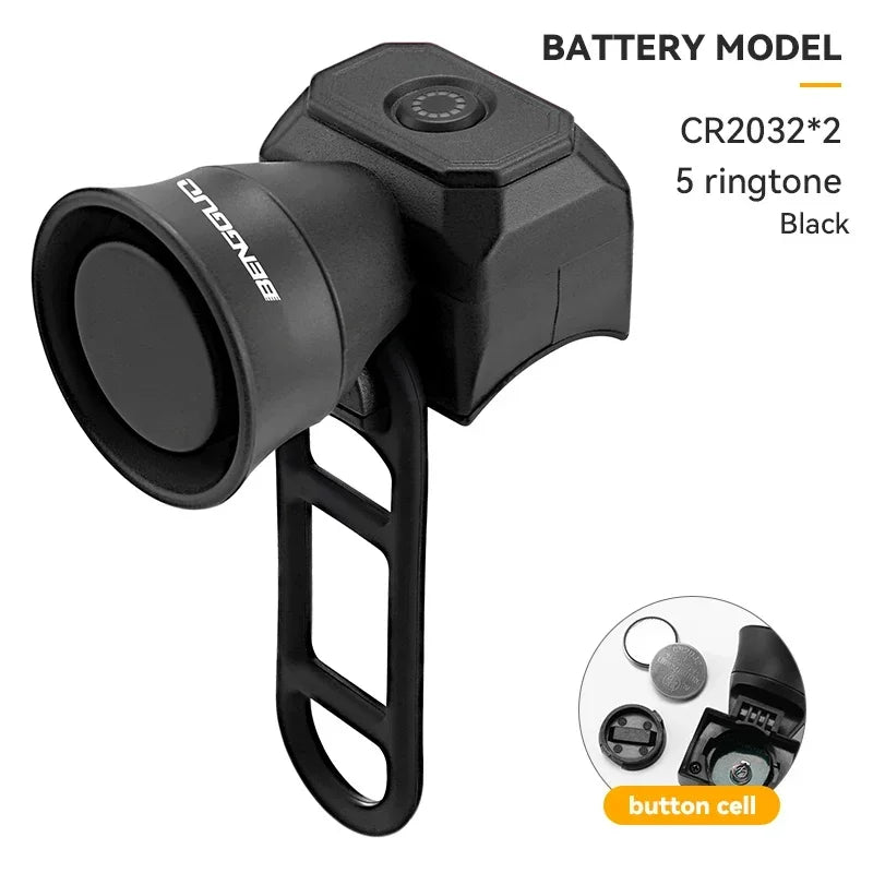 5 Mode Bike Electric Bell Horn Cycling USB Charging Motorcycle Ring Antitheft Waterproof Alarm Mountain Road Bicycle Accessories Oasis Select D