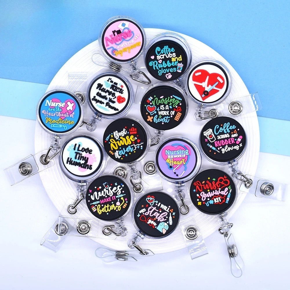 1/3/5 PCS Nurse Badge Reel CNA Badge Cute ID Holder with Alligator Clip Medical Work Badge Reel for Doctors & Students Oasis Select