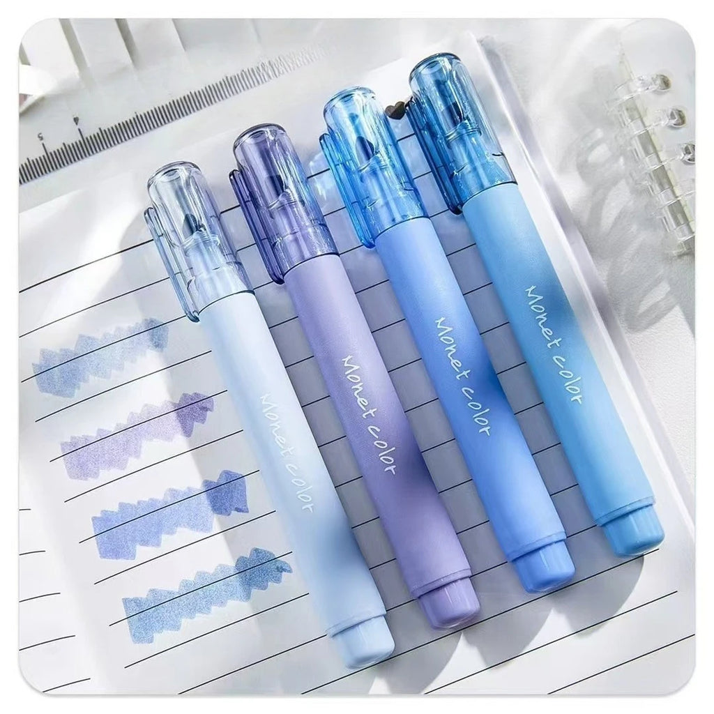 4 Pack Soft Touch Fluorescent Gel Pens Morandi Pink WaterBased Ink Quick Dry Tip for Office School Highlighting Writing Oasis Select Pink