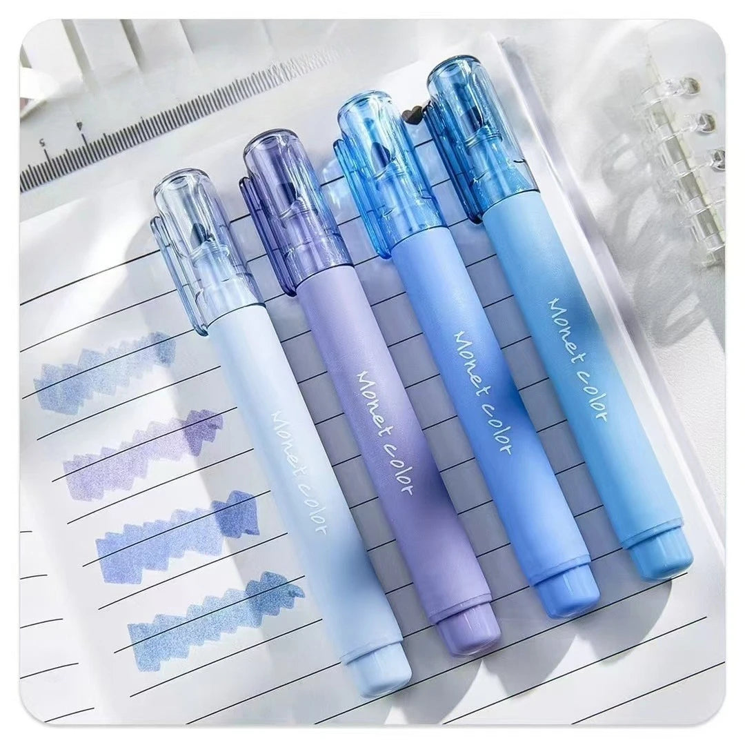 4 Pack Soft Touch Fluorescent Gel Pens Morandi Pink WaterBased Ink Quick Dry Tip for Office School Highlighting Writing Oasis Select Pink