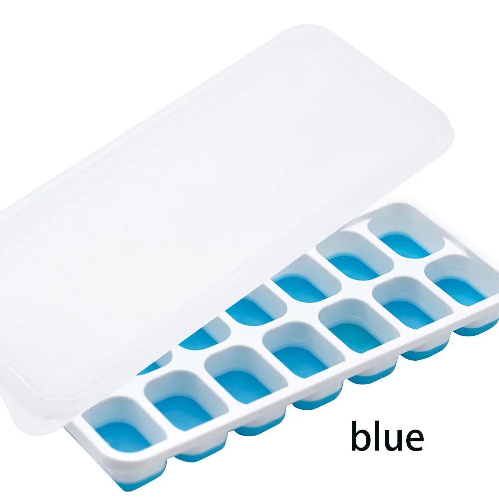 14 Grid Ice Cube Tray Silicone Mold Square Ice Cube Tray Mold Ice Cube Maker Non-toxic Durable Bar Pub Wine Ice Blocks Maker Oasis Select blue