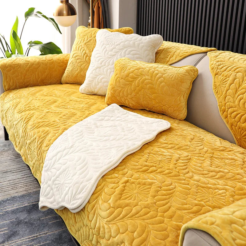 Nordic simple sofa cushion winter Dutch short plush cushion cushion cover non slip thickened sofa cover cover sofa Oasis Select