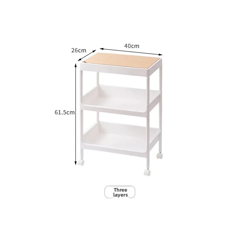 Multi-functional trolley floor rack kitchen living room mobile multi-layer bedroom bedside storage rack Oasis Select 3rd Floor-A