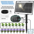Solar Irrigation System 3W Auto Watering Drip Kit for 15 Pots, with 22 Timer Modes&15 Drip Heads Suitable for Garden Balcony Etc Oasis Select 1 Kit