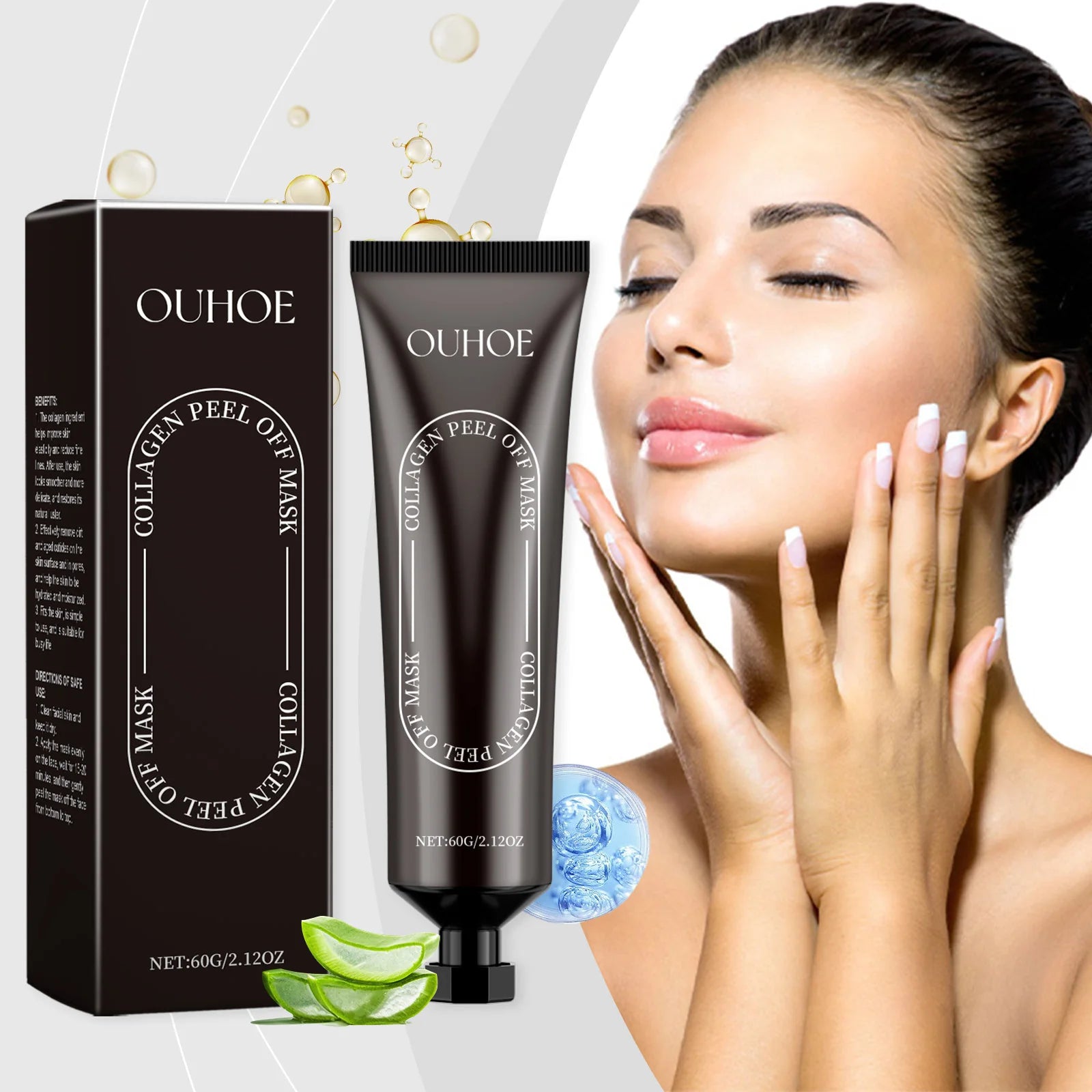 Hyaluronic Acid Facial Mask Moisturizer Skin Tightening Remover Blackheads Face Pore Cleaning Collagen Face Tear Peel off Masks Oasis Select