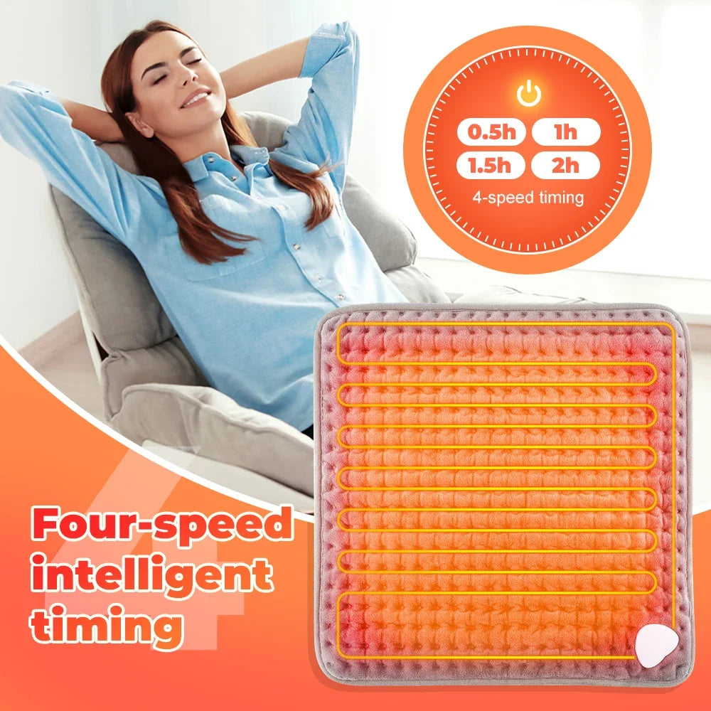 Electric Heated Foot Warmer Pad | Washable Plush, 9 Heat Settings