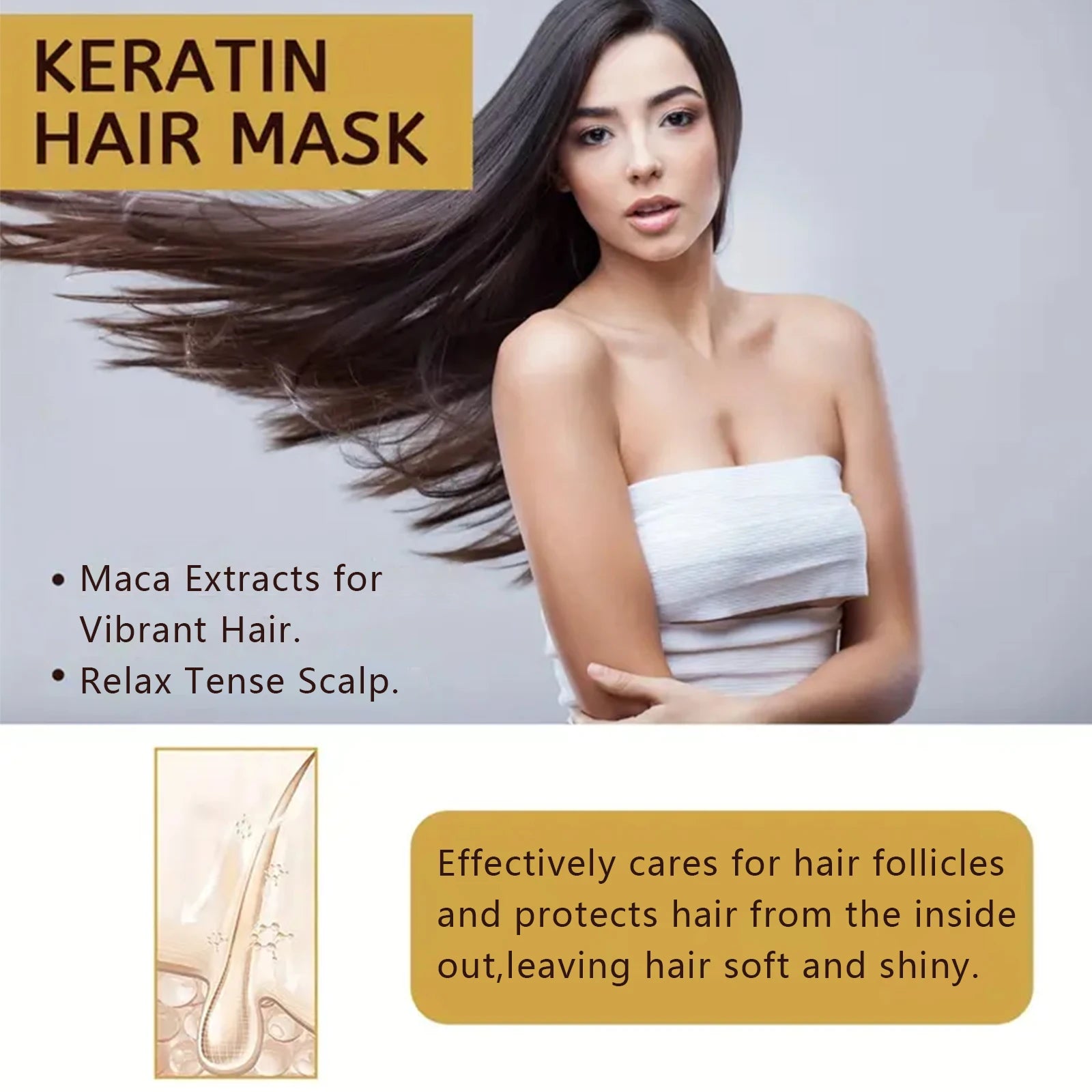 Magical Keratin Hair Mask 5 Seconds Fast Repair Damaged Frizzy Hair Soft Smooth Shiny Straightening Deep Moisturizing Hair Care Oasis Select