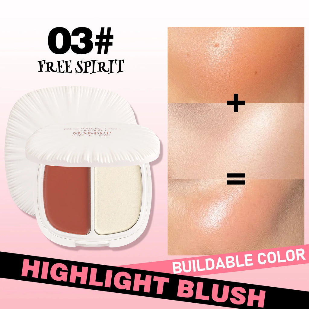 Handaiyan 2-in-1 Blush & Highlighter Palette | Natural Glow