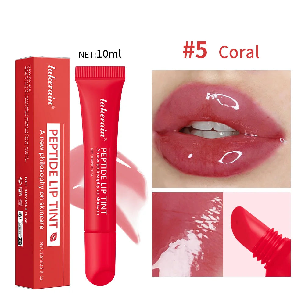 Peptide Lip Tint Gloss – Mirror Shine, Moisturizing, 8 Shades Lip Gloss Oasis Select 5coral