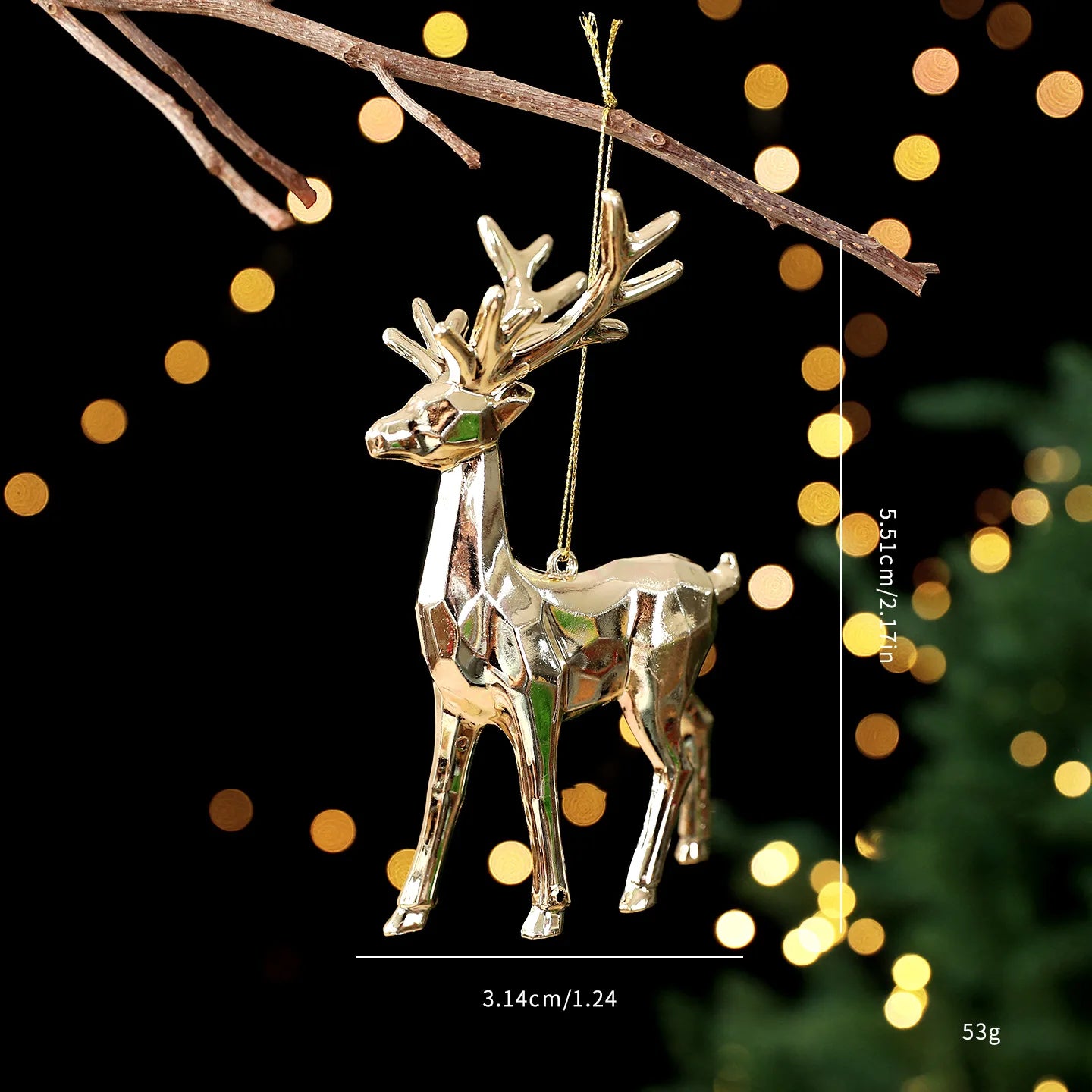 Gold Christmas Tree Ornaments – Angel, Snowflake & Butterfly