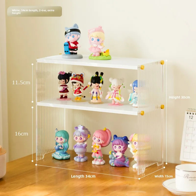 Blind box display stand Figure display case POP MART Lego doll building block storage desktop acrylic storage box Oasis Select White second floor