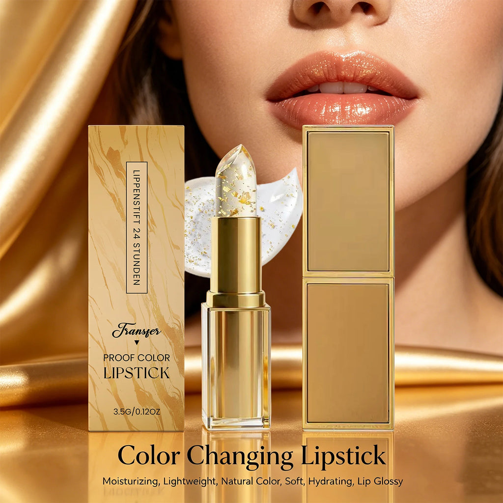 Golden Foil Color Changing Lipstick,Moisturizing and Smoothing Tinted Lip Care Radiant Lip Glow, For All-Day Comfort Oasis Select