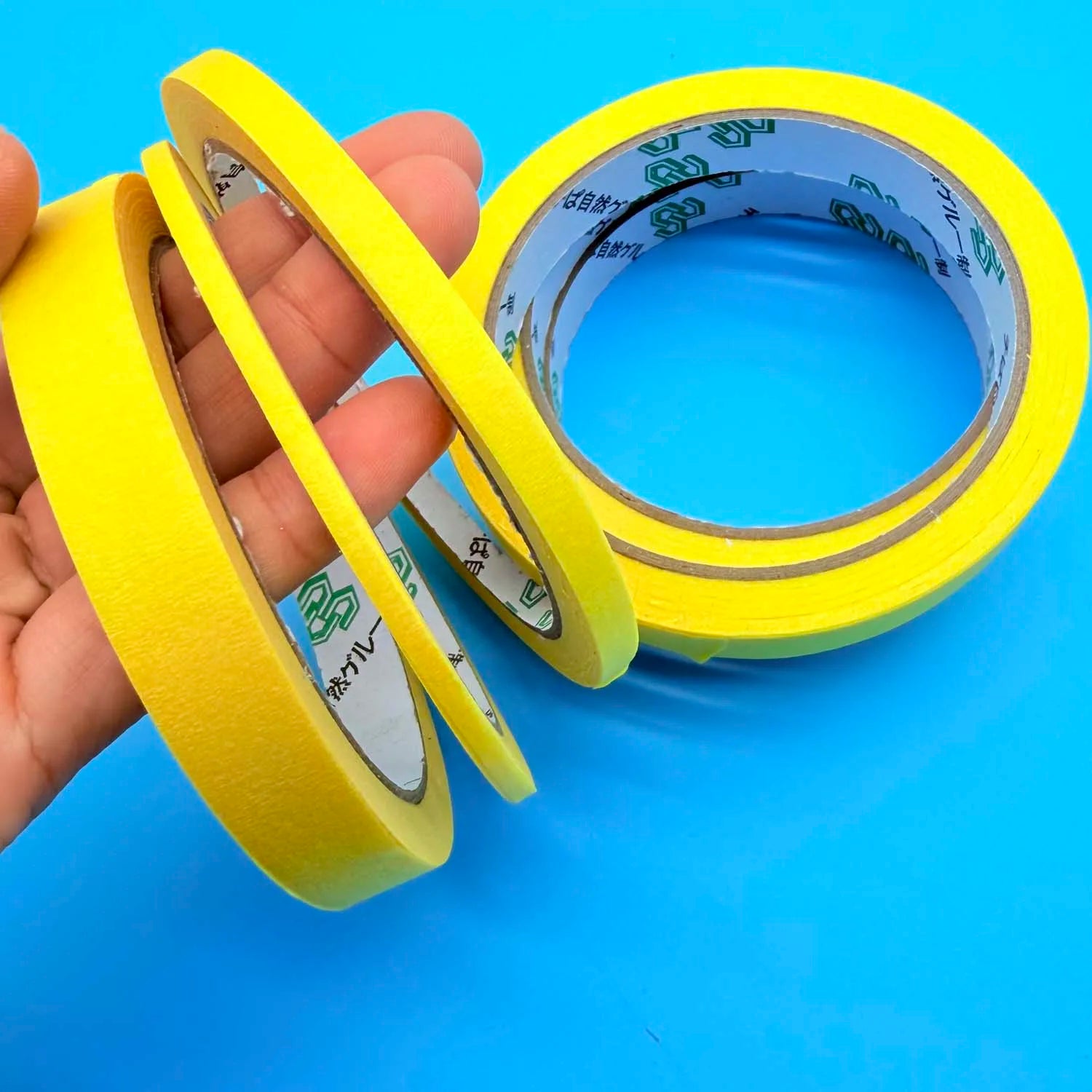3 Sizes Yellow Masking Tape - 3Rolls of Paper Artistic for Spray Painting Masking, Nail Art, Clothing Cut Creative DIY Projects Oasis Select