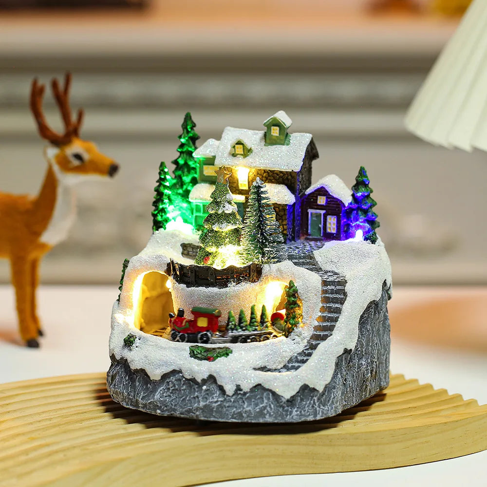Christmas Snow House Electric Music Light Up House Christmas Display Gift Gift Christmas Decorations Oasis Select