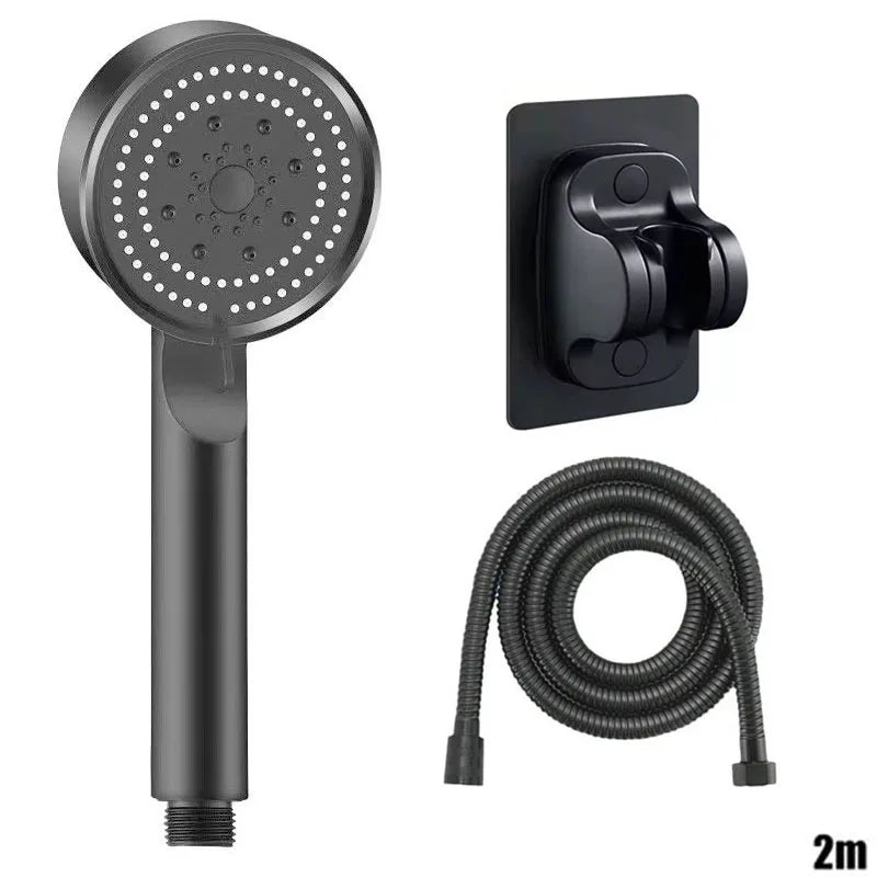 Showerhead bathroom portable heads showers showerhead common interface replete for shower accessories five modes multi color Oasis Select Black A suit E
