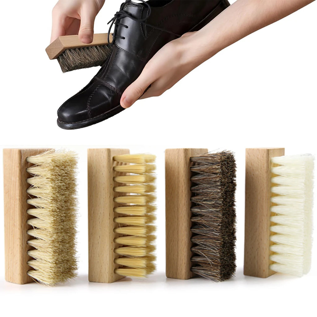 1/4 PCS Shoe Brush Set – Nylon, PP, Bristle & Horsehair for Sneakers, Leather, Suede & Boots, Without Scratching Oasis Select