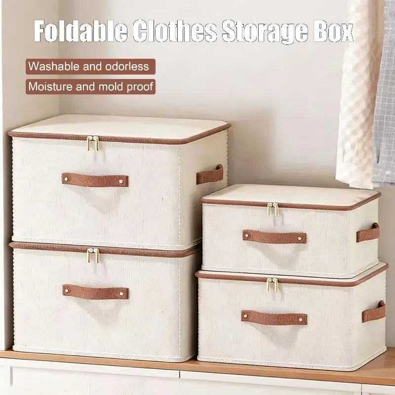With Zipper Wardrobe Organizer For Home Portable Space-Saving Durable Foldable Clothes Storage Box Oasis Select
