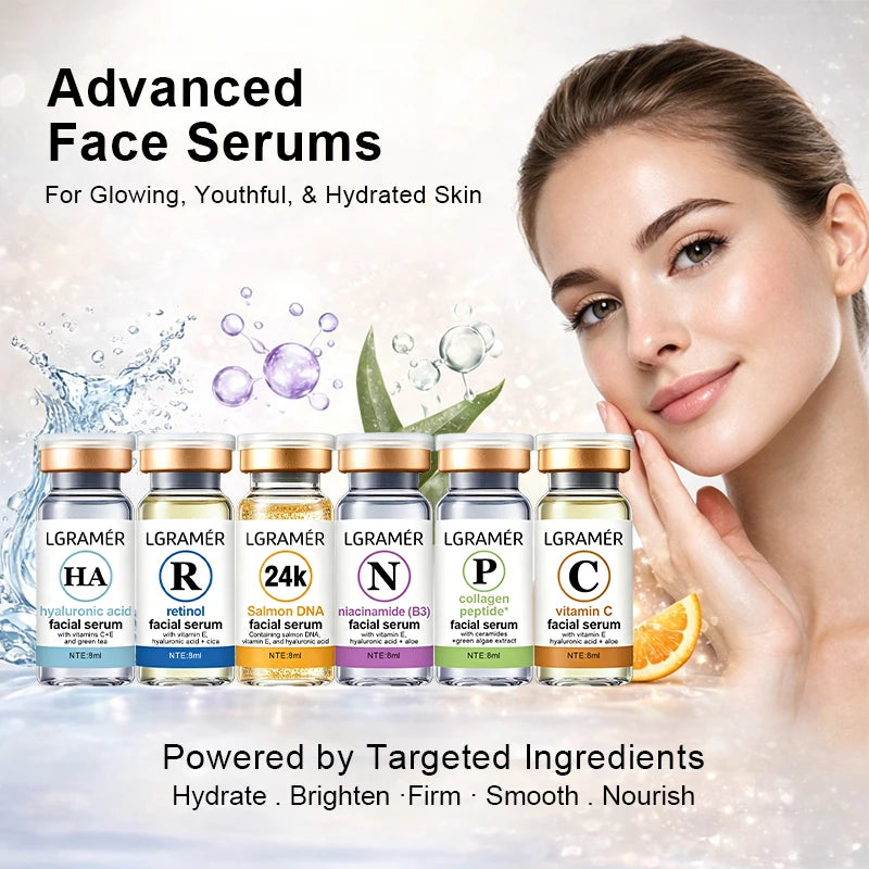 Vitamin C, Retinol & Hyaluronic Acid Face Serum Trio Set