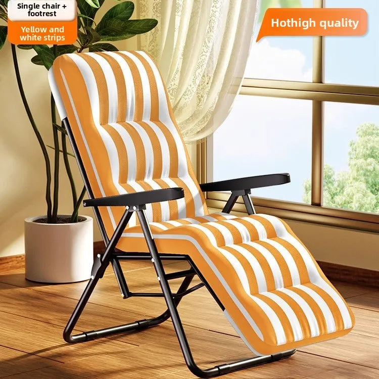 Folding recliner home leisure elderly balcony back chair office lunch break sit and sleep dual-purpose chair Oasis Select Dark Khaki
