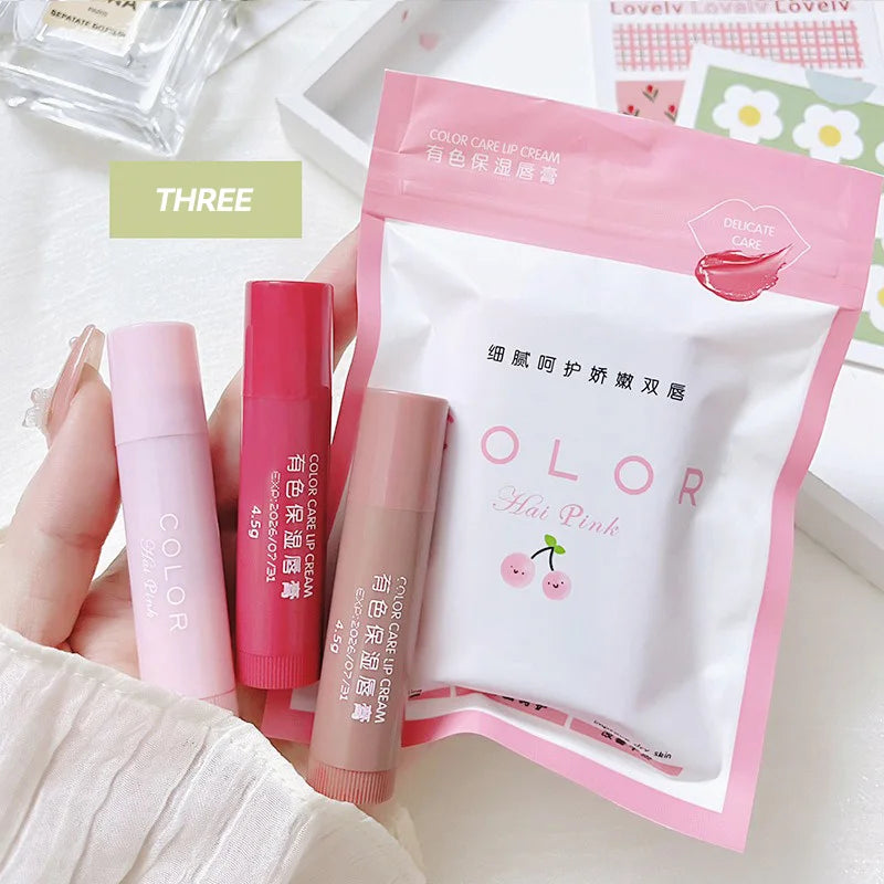HAIPINK 3-Piece Set Tinted Moisturizing Lip Balm - Hydrating, Fade Lip Lines, Prevent Chapping Oasis Select Pack of three