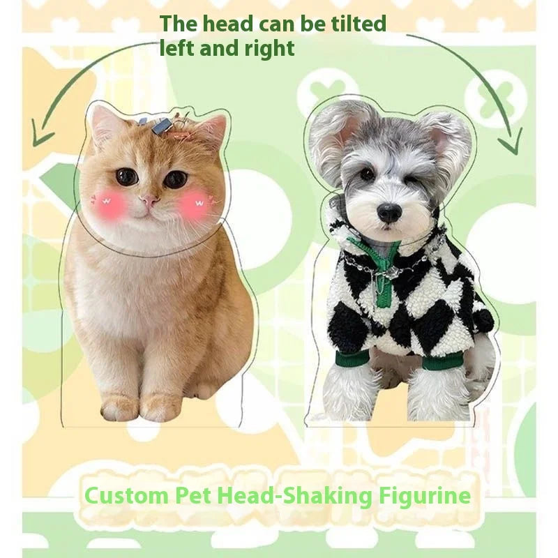 Diy Acrylic Automatic Solar-powered Shaking Head Figurine for Pets, Dog and Cat Shaking Head Figurine, Rocking Fun Animals Oasis Select