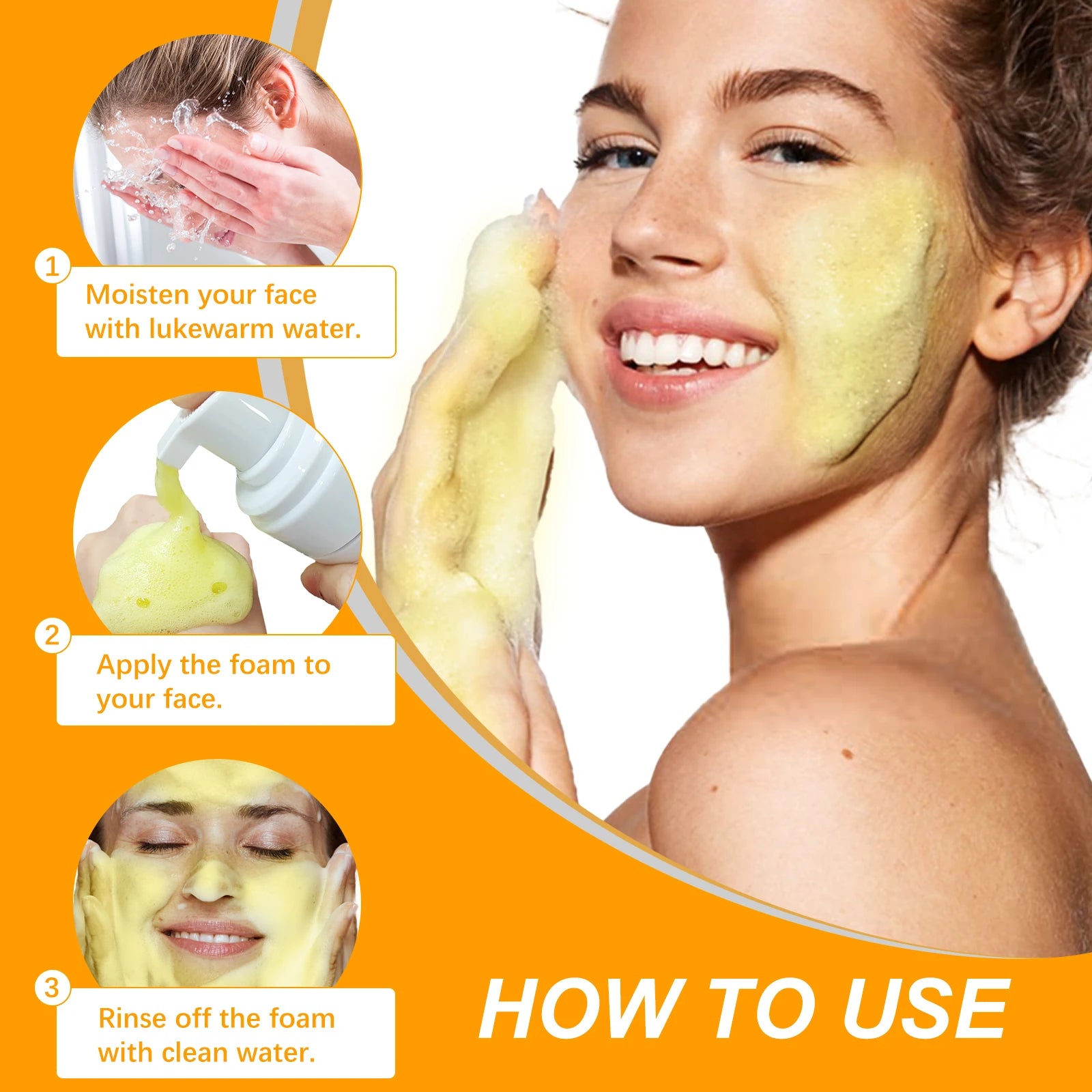 Turmeric Foam Facial Cleanser – Brightening Face Wash 150ml Foam Facial Cleanser Oasis Select