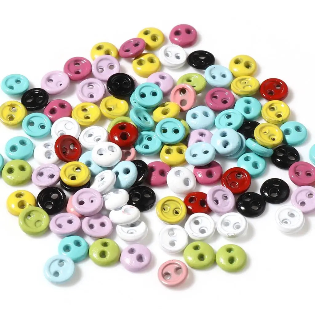 50pcs Mini Round Sewing Buttons 3/4/5mm – 2-Hole DIY Craft Sewing Buttons Oasis Select multicolor-3mm