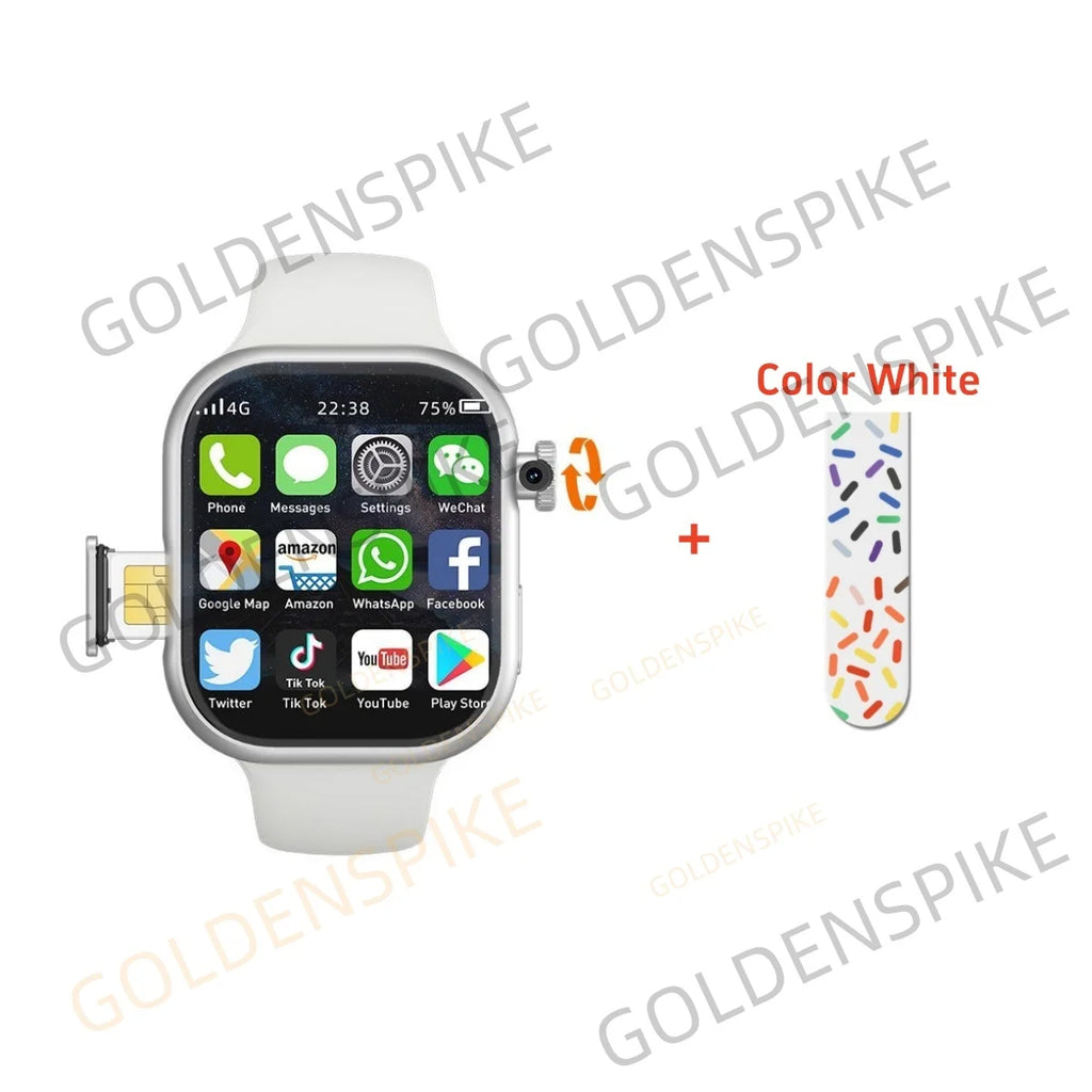 VP19 S10 Smartwatch Men Women Smart Watches With 2.29inch Amoled Screen Rotating Camera GPS WIFI 4G/5G SIM Card Slot Compass NFC Oasis Select Silver Color White 32GB 256GB